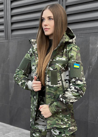 Оливковая (хаки) демисезонная куртка motive военная женская мультикам Pobedov