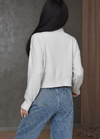 Серый демисезонный свитер женский серого цвета размер 44 джемпер Let's Shop