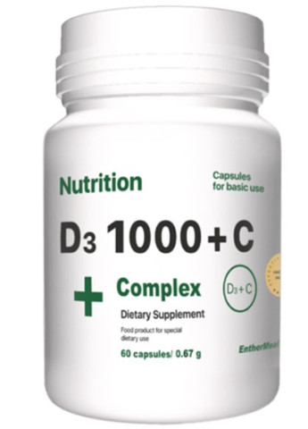 D3 1000 + С Complex 60 Caps EntherMeal (256720611)