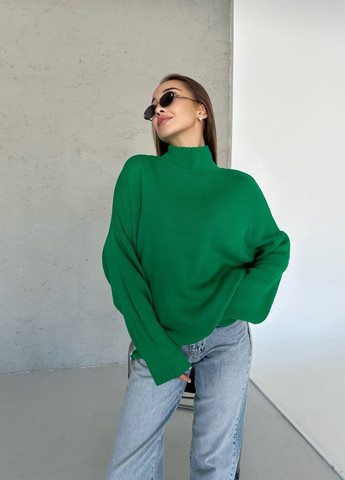 Зеленый женский свитер шерсть No Brand