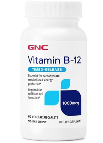 Vitamin B-12 1000 mcg 90 Veg Caplets GNC (256723835)