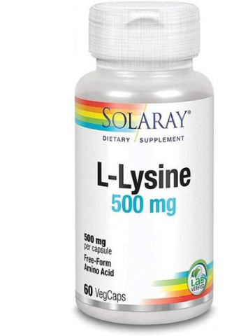 L-Lysine 500 mg 60 Veg Caps SOR-04940 Solaray (256724347)