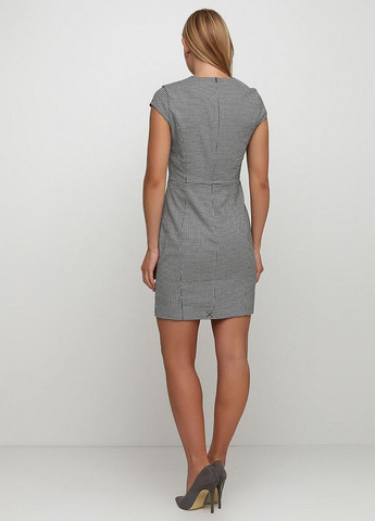 Черно-белое повседневный женское платье H&M с узором пье-де-пуль «гусиная лапка»