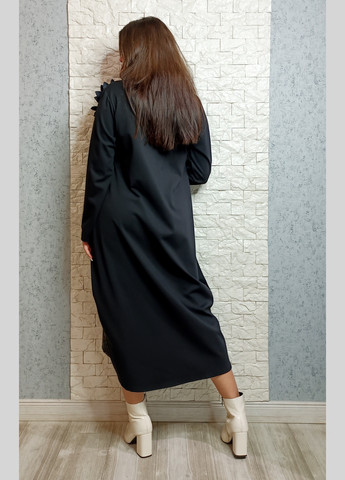 Черное кэжуал платье баллон Mitica&Co однотонное