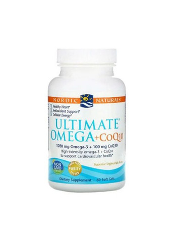 Ultimate Omega + CoQ10 1000 mg 60 Soft Gels Nordic Naturals (259967088)