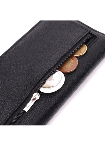 Женский вертикальный кошелек на магнитах из натуральной кожи 22538 Черный st leather (277980546)