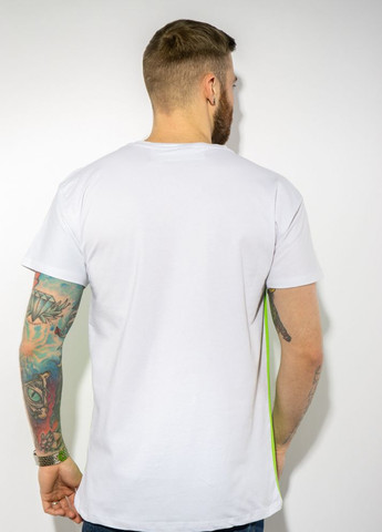 Бесцветная футболка с текстовым принтом (бело-салатовый) Time of Style