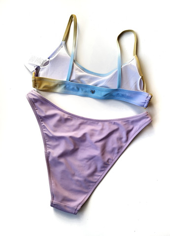 Сиреневый летний купальник раздельный бикини разноцветный 10464 l (46) 75a бикини No Brand