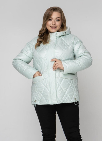 Мятная демисезонная женская куртка большого размера DIMODA Жіноча куртка від українського виробника великого розміру