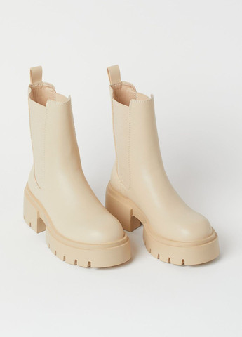 Осенние ботинки челси на платформе челси H&M без декора из полиуретана