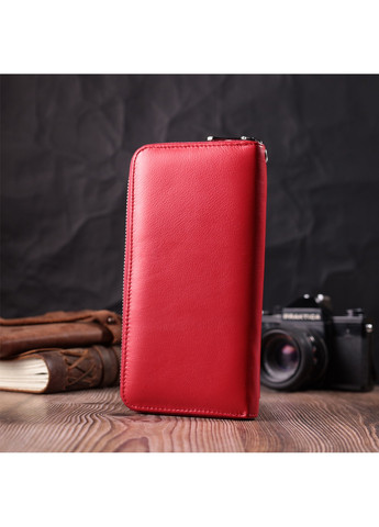 Симпатичний гаманець-клатч з ручкою для носіння в руці з натуральної шкіри 22530 Червоний st leather (277980482)