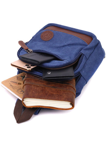 Удобная сумка для мужчин через плечо с уплотненной спинкой Vintagе 22176 Синий Vintage (267932145)