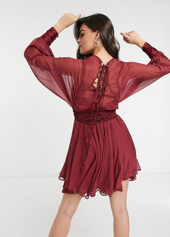 Бордовое платье мини Asos
