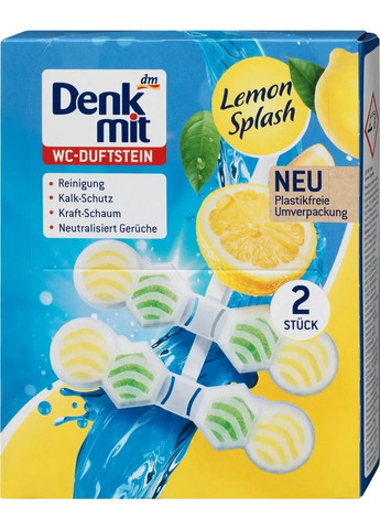 Підвісні таблетки для унітазу WC Multi-Aktiv Lemon Splash 2шт Denkmit (276970862)