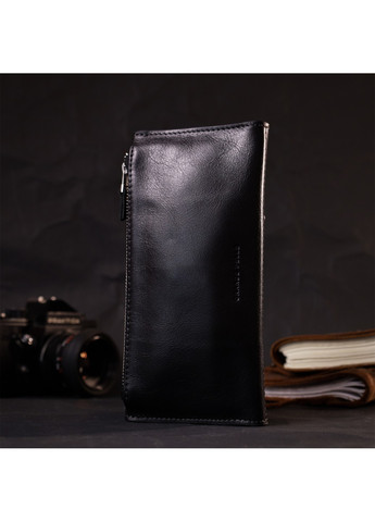 Стильний гаманець із монетницею зовні з натуральної шкіри 11646 Чорний Grande Pelle (267927739)