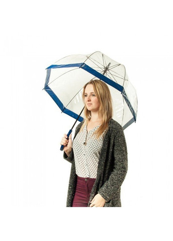 Механический женский прозрачный зонт-трость BIRDCAGE-1 L041 - NAVY Fulton (262449463)