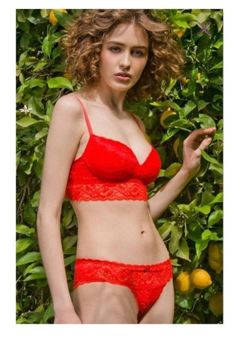 Коралловый женский комплект белья Gisela без косточек
