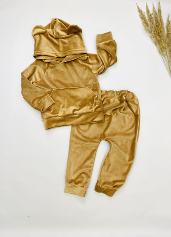 Золотий демісезонний костюм дитячий велюровий демісезонний золотистий Винни Пух