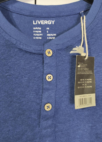 Синя футболка чоловіча з планкою на гудзиках Livergy