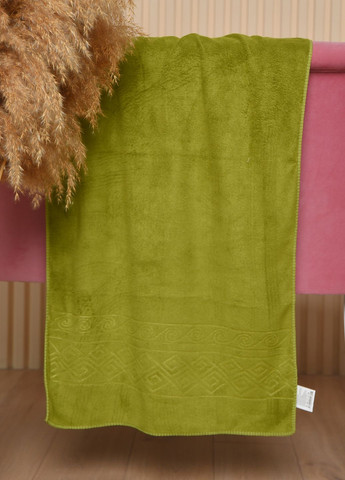 Let's Shop полотенце для лица микрофибра зеленого цвета однотонный зеленый производство - Турция