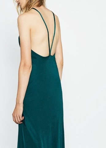 Темно-зелена кежуал сукня Zara однотонна