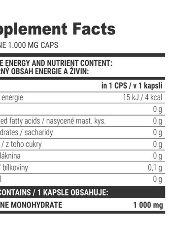 Креатин Creatine Monohydrate 1000 mg 180 caps Extrifit (258330665)