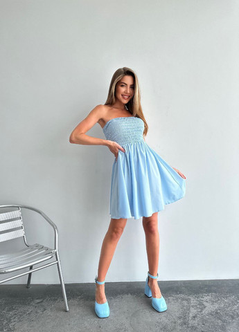 Блакитна жіноча сукня софт No Brand