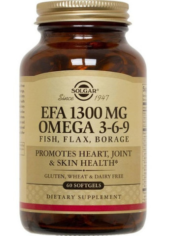 EFA Omega 3-6-9 1300 mg 60 Softgels Solgar (256725115)