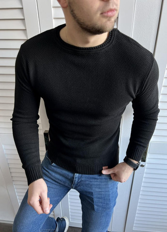 Чорний демісезонний базовий тонкий светр овал Vakko