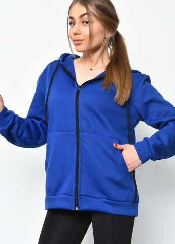 Спортивная кофта женская на флисе синего цвета Let's Shop (272092350)