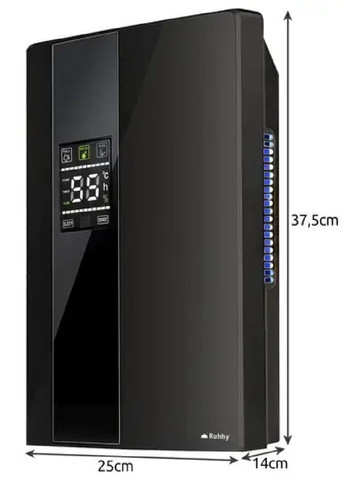 Осушувач повітря вологопоглинач із гігростатом очищенням повітря об'ємним баком 1800 мл 37,5х25х14 см (475827-Prob) Чорний Unbranded (271958652)