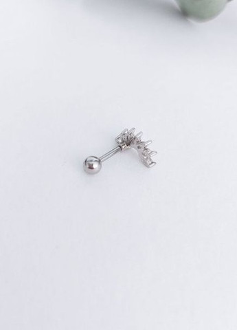 Серьга штанга для пирсинга уха, трагус, хеликса MK1197-4 серебряный DeKolie (262891623)
