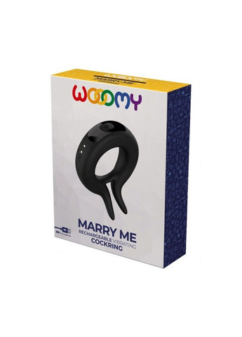 Эрекционное виброкольцо Marry Me, перезаряжаемое, 10 режимов вибрации, диаметр 4 см Wooomy (269007218)