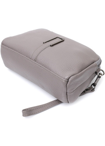 Сумка женская на два отделения из натуральной кожи 22278 Серая Vintage (276461747)