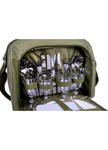 Набор комплект посуды в сумке для пикника походов отдыха туризма кемпинга на четверых человек 32х41х22 см (475358-Prob) Unbranded (266410630)