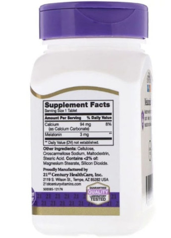 Melatonin 3 mg 200 Tabs CEN-22721 21st Century (256719828)