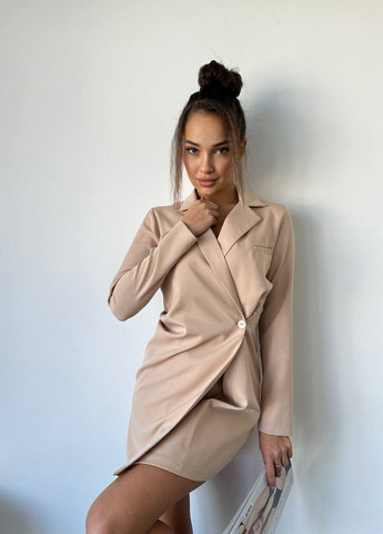 Бежева жіноча сукня костюмка No Brand