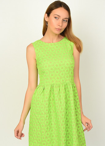 Зелена коктейльна сукня жіноча зелена бебі долл Let's Shop з квітковим принтом