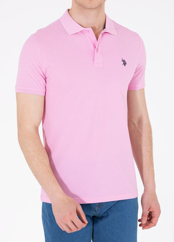 Светло-розовая футболка-футболка поло мужское для мужчин U.S. Polo Assn.