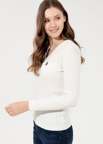 Молочный свитер женский U.S. Polo Assn.