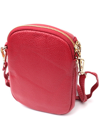Яркая сумка интересного формата из мягкой натуральной кожи 22340 Красная Vintage (276461810)