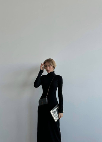 Черное деловое женское платье джерси No Brand