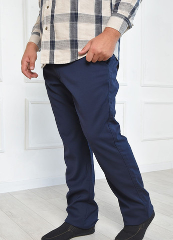 Синие зимние прямые штаны мужские батальные на флисе синего цвета размер 38 Let's Shop