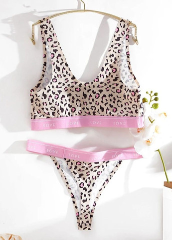 Комбинированный демисезонный женский комплект нижнего белья leo pink No Brand