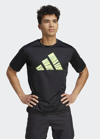 Чорна футболка hiit graphic slogan training adidas
