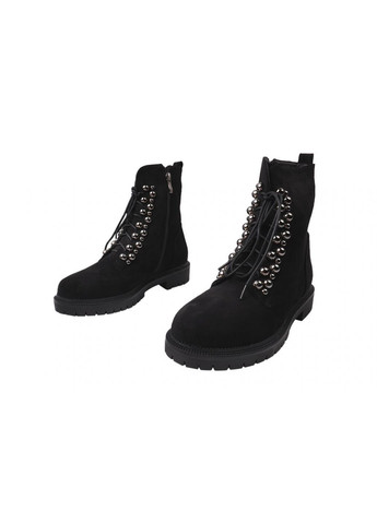 ботинки женские из эко замши,высокие,черные, Gelsomino