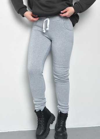 Спортивные штаны женские на флисе серого цвета Let's Shop (271126545)