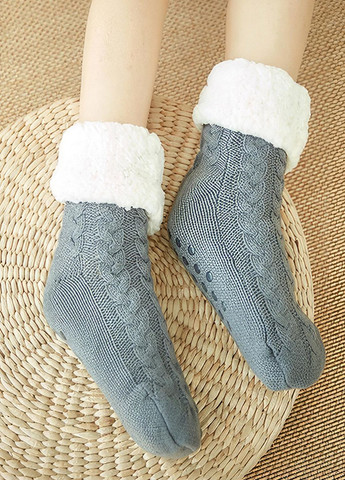 Шкарпетки жіночі високі махра універсальні / теплі зимові махрові носки жіночі Еко хутро Розмір 35-40 9183 Сірий 68968 DobraMAMA (266824742)