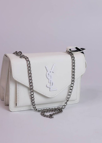 Сумка класична з лого Yves Saint Laurent white Vakko (260600520)