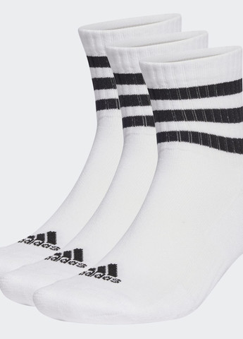 Три пари шкарпеток 3-Stripes Cushioned Sportswear Mid-Cut adidas (260474008)